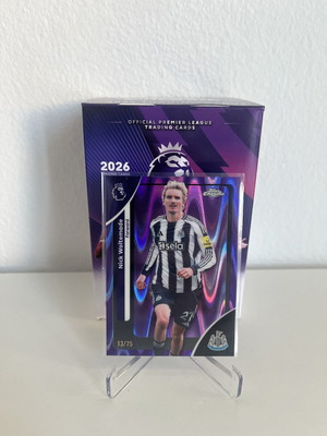 Nick Woltemade 2026 Topps Chrome Premier League Newcastle United Purple Wave Card 13/75