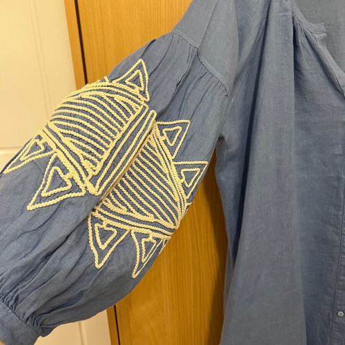 Nema Resort Wear dress like new, comfortable fit, white and blue