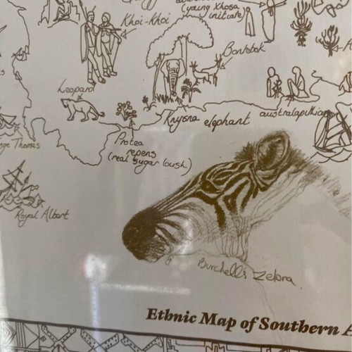 Engraving poster map of Africa new with frame