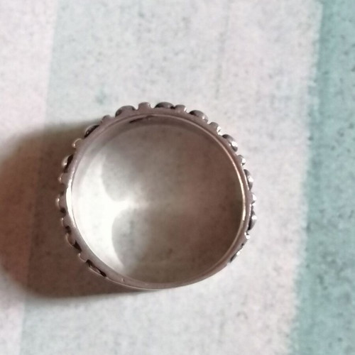925 silver wedding ring for men or women in rock style no 61 (US 9 3/4)