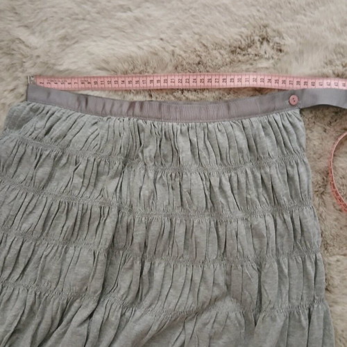 Grey Nef Nef cotton skirt like new with gathers and grosgrain ribbon