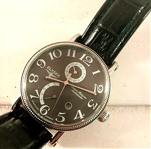 Ρολόι αυτόματο μηχανικό Elysse μαύρο με δερμάτινο λουράκι