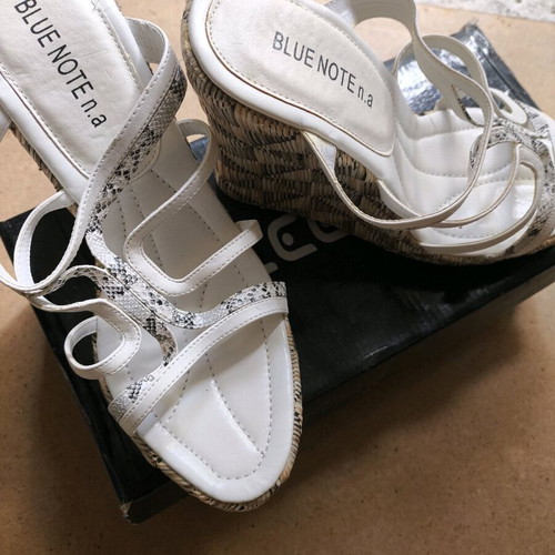 Platforms new, white, size 40, cork material