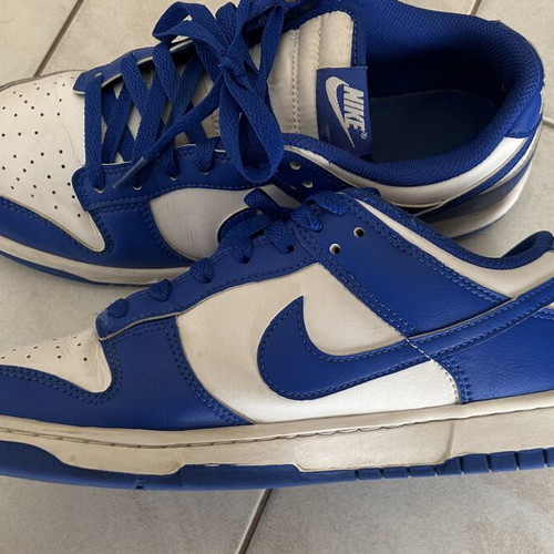 Nike Dunk Low Retro sneakers used, size 42.5, white and blue