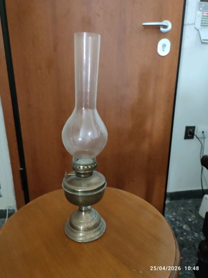 Oil lamp used, copper, 1950s vintage