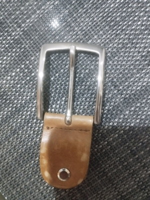 Belt buckle like new with brown leather part, made in Italy