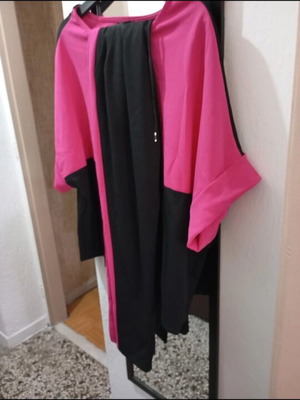 Set pants blouse 3/4 sleeves size M new, black pink