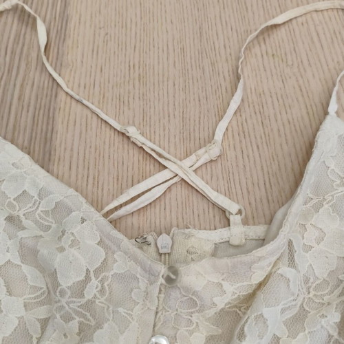 Coquette lace mini dress, ivory, y2k style