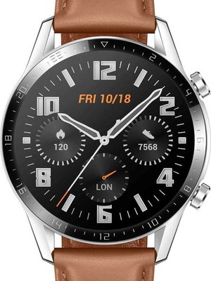Huawei Watch GT 2 Classic Stainless Steel 46mm Αδιάβροχο με Παλμογράφο (Pebble Brown)