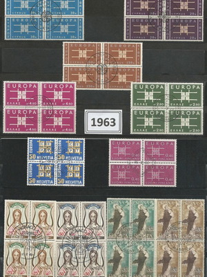 Europa 1963 X4 used sealed countries stamps