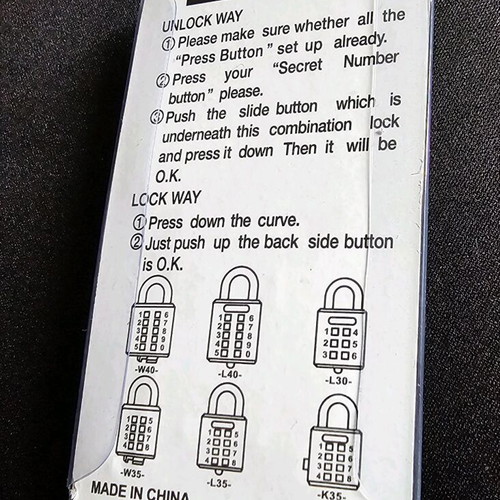 Small metal lock with 4-digit code new