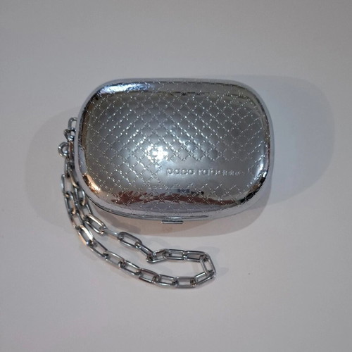 Paco Rabanne Silver Metal Clutch Bag new with chain strap