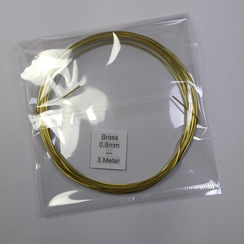 Brass wire round shape 0.8 mm diameter 3 meters like new