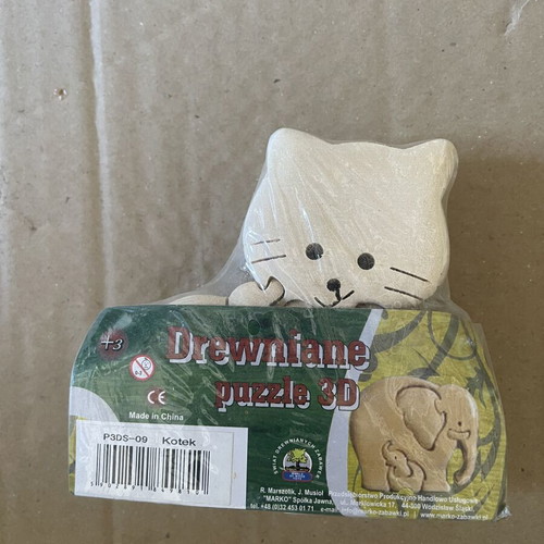3D wooden cat puzzle new for assembly and coloring