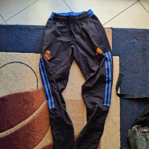 Adidas Real Madrid pants like new, black with blue stripes