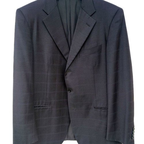 Pal Zileri Men's Blazer like new, navy blue with light blue windowpane check