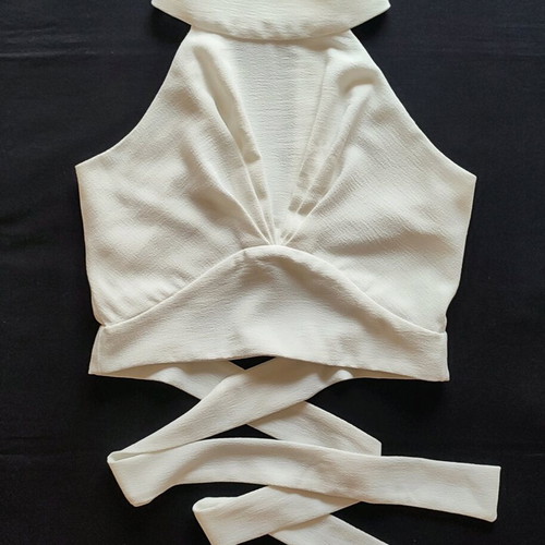 Neckholder top BSB like new, ivory, size 40