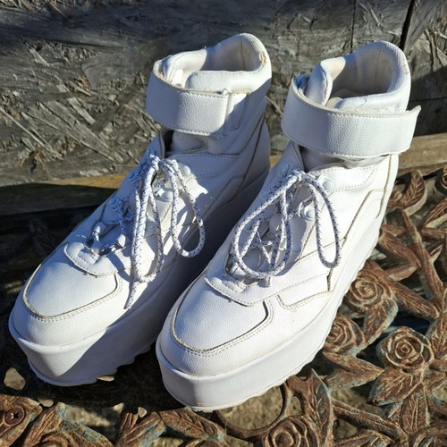 Bershka platform shoes white like new, size 41