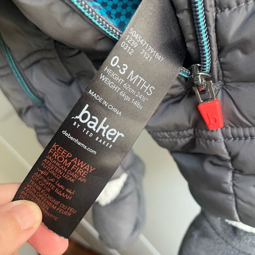 Ted Baker baby snowsuit like new for infants up to 3 months