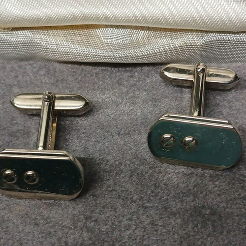 Ascot rhodium plated cufflinks like new, silver color
