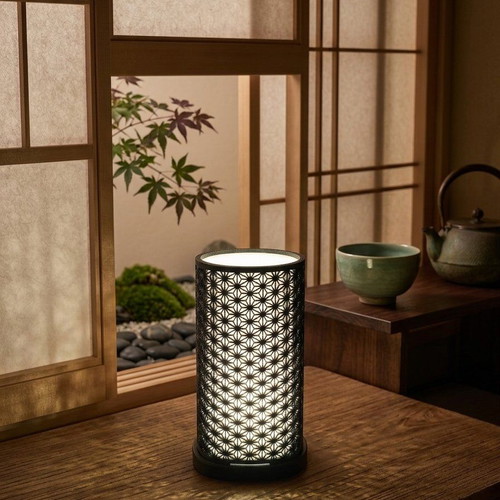 Kumiko LED lamp 18cm like new, Japanese design ambient light 3d printed