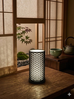 Kumiko LED lamp 18cm like new, Japanese design ambient light 3d printed