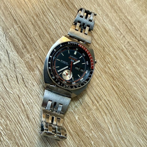 Seiko 6139-6031 Coke Vintage Chronograph watch used with original bracelet