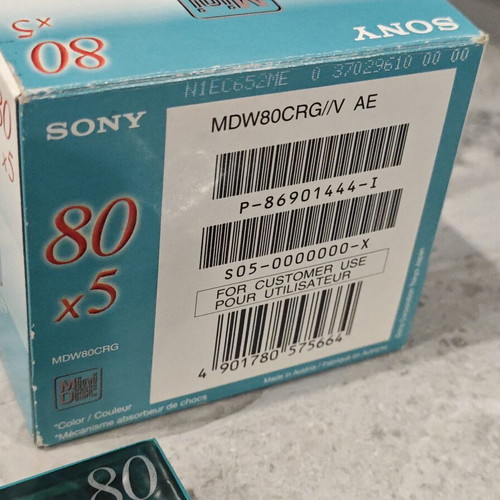 Sony MiniDisc Color 80min MDW80CRG, set of 4 sealed