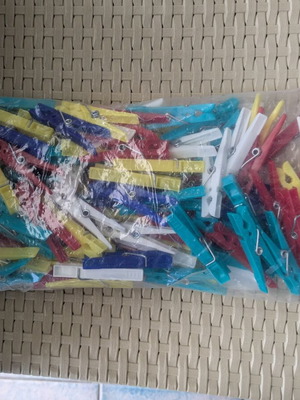 Clothespins set new, plastic, pack of 100
