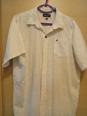 Men's cotton shirt like new, white, sizes M and L, lightweight summer