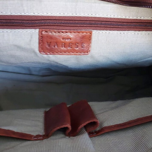Τσάντα Varese από φυσικό δέρμα, σαν καινούργια, καφέ χειροποίητη