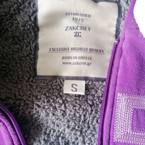 Women's cardigan with fur like new, purple, size S