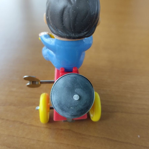 Boys Tricycle wind-up toy new, made in Greece 1980s