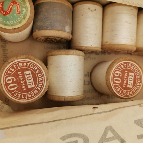 Sewing threads used, pack of 14 pieces from 1950 era