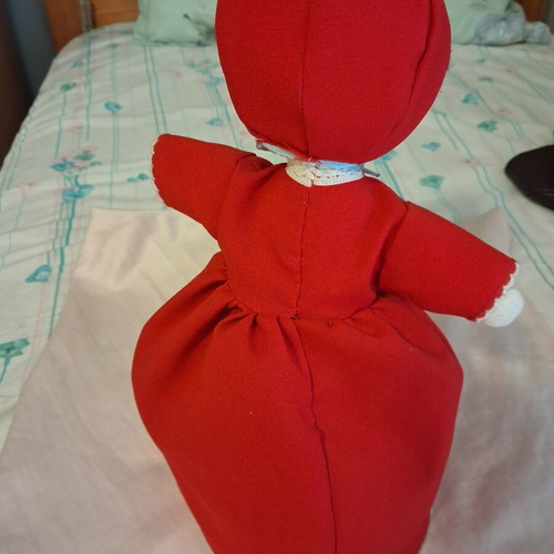 Cloth doll Little Red Riding Hood handmade, like new, 30cm