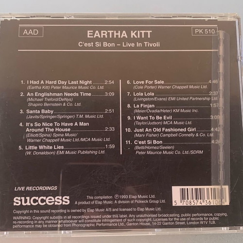 Eartha Kitt C'est Si Bon live in Tivoli CD album used