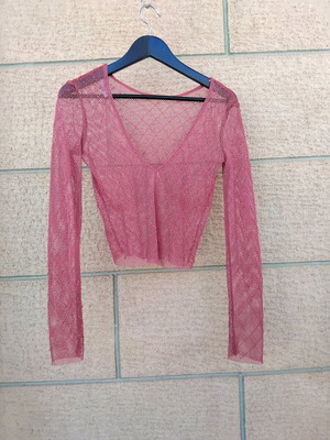 Bershka Mesh Summer Top Like New, Red Pink Size S