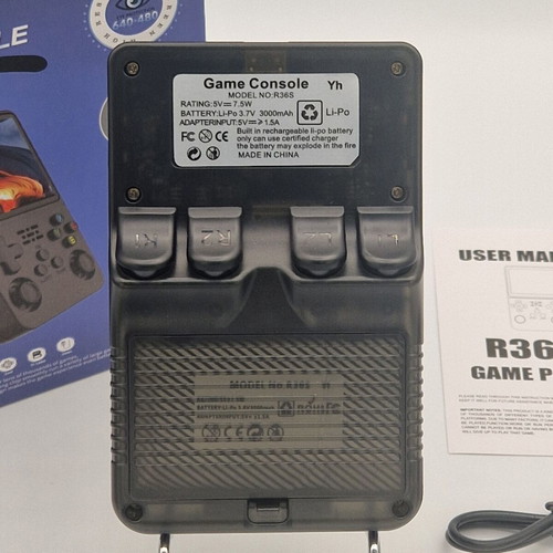 Retro Game Console R36S HD Black New