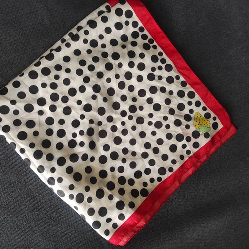 Square polka dot vintage silk scarf like new