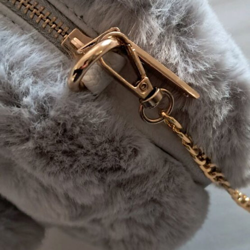 Fur crossbody bag new gray