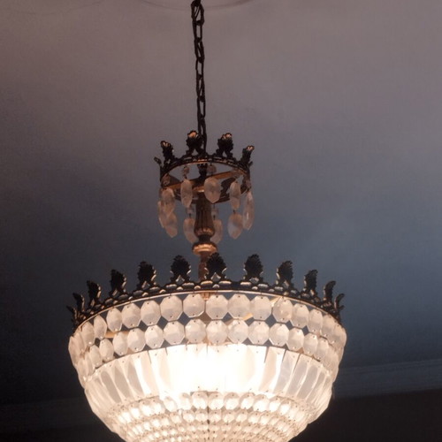 Vintage chandelier and set of 2 wall sconces used