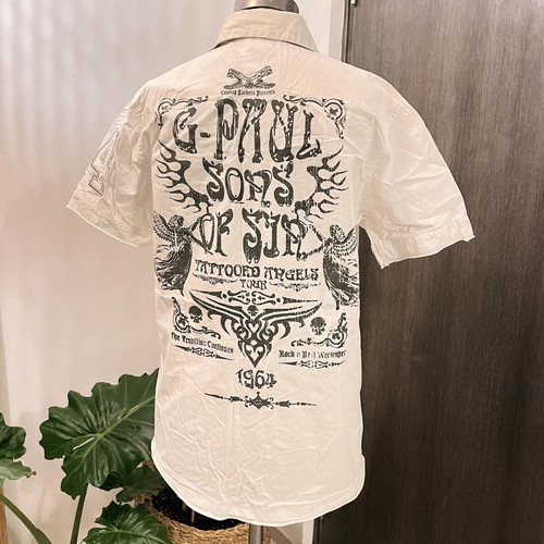 G-Paul Vintage Short Sleeve Sons of Sin Shirt like new, black and white