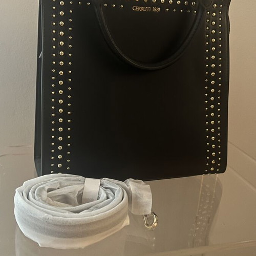 Cerruti 1881 Shoulder Bag New, Black with Metal Details