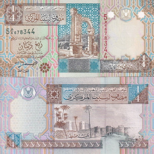 Libya 1/4 Dinar 2002 banknote new