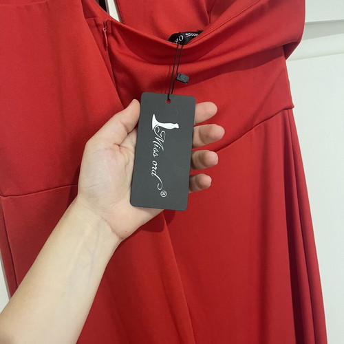Red One-Shoulder Maxi Evening Dress Size L New with Tags