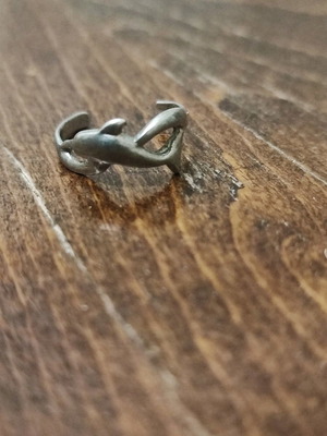 Silver dolphin ring small