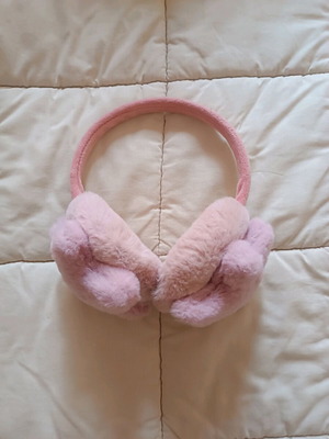 Pink furry earmuffs new with star shape