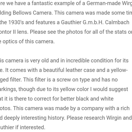 Prontor vintage camera used, 1930, Germany