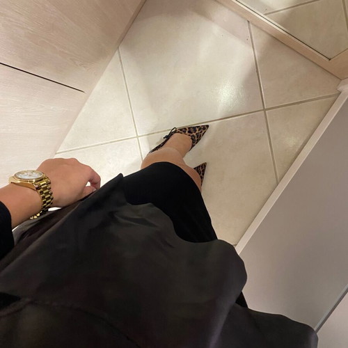 Dress with leather XL like new, black winter design