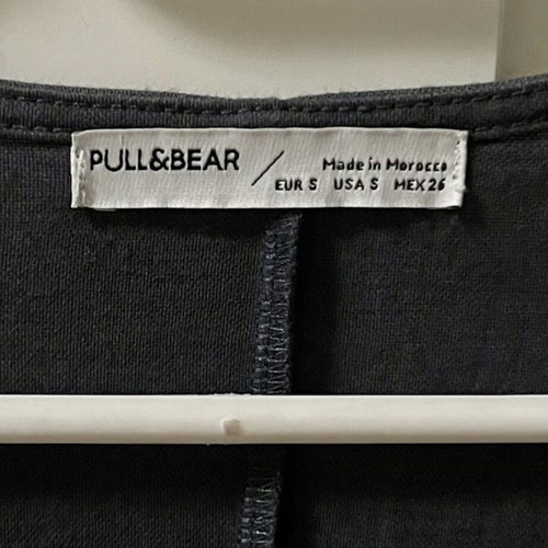 Pull & Bear midi anthracite dress with buttons and V neckline